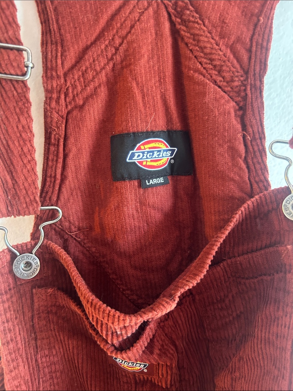 Dickies Rust Corduroy Overalls Jumpsuit - Picture 6 of 7